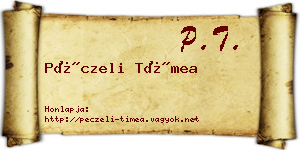 Péczeli Tímea névjegykártya